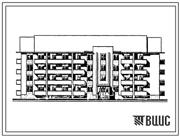 Фасады Типовой проект 165-34-14с.13.86 Общежитие для семейной молодежи на 115 мест для строительства в Молдавской ССР