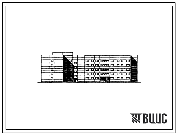 Фасады Типовой проект 161-104-54.85 Пятиэтажное общежитие для учащихся средних специальных учебных заведений на 420 мест (с жилыми комнатами на 2 и 3 человека)