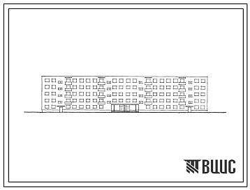 Фасады Типовой проект 162-80-17с 5-этажное общежитие для учащейся молодежи на 340 мест для строительства в III строительно-климатической зоне, в районах с сейсмичностью 9 баллов.