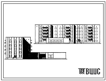 Фасады Типовой проект 164-87-118 Пятиэтажное общежитие для рабочих и служащих на 232 места