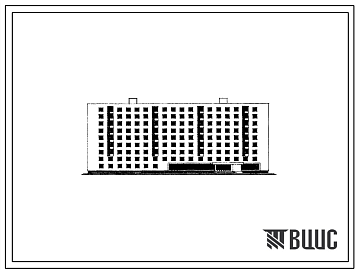 Фасады Типовой проект 1У-438А-47 Девятиэтажное отдельное здание общежития на 643 человека (комнат на 2 человека-50, на 3 человека-181).