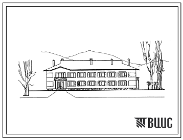 Фасады Типовой проект 164-80-58с Двухэтажное общежитие на 50 мест, для строительства в 3 климатическом районе сельской местности (Казахской ССР сейсмичностью 9 баллов)
