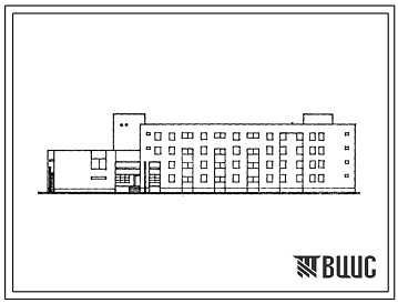 Фасады Типовой проект 164-80-86.13.86 4-х этажное общежитие на 194 места для учащихся профессионально-технических и средних специальных учебных заведений (для строительства в Литовской ССР)