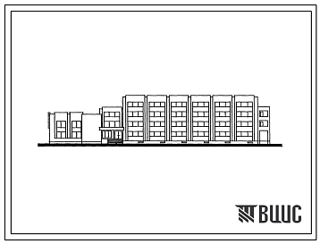 Фасады Типовой проект 164-80-72/1 Четырехэтажное общежитие на 158 мест 9 (с жилыми ячейками на 3, 7 и 11 человек). Для строительства во 2В климатическом подрайоне Литовской ССР