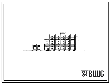 Фасады Типовой проект 164-80-73/1 Шестиэтажное общежитие на 416 мест (с жилыми ячейками на 3, 7 и 11 человек). Для строительства во 2В климатическом подрайоне Литовской ССР