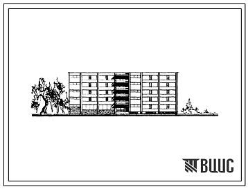 Фасады Типовой проект 164-80-14 Пятиэтажное общежитие на 195 мест, для строительства во 2 строительно-климатической зоне.