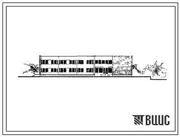 Фасады Типовой проект 161-80-47/1 Двухэтажное общежитие на 59 мест. Для строительства во 2Б и 2В климатических подрайонах Литовской ССР