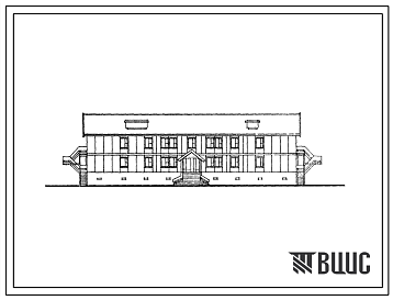 Фасады Типовой проект 161-115-87см Двухэтажное общежитие на 50 человек, деревянно-панельной конструкции. Для строительства в IВ и IД климатических подрайонах сейсмичностью 7 и 8 баллов с вечномерзлыми грунтами.
