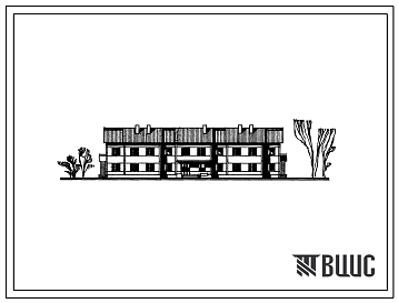 Фасады Типовой проект 161-26-47п/1 Двухэтажное общежитие на 48 человек. Для строительства во 2 и 3 климатических районах на просадочных грунтах