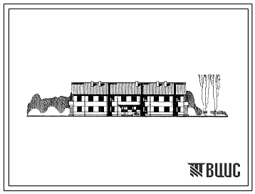 Фасады Типовой проект 161-26-23 Двухэтажное общежитие на 48 человек для строительства во 2 и 3 климатических районах Украинской ССР
