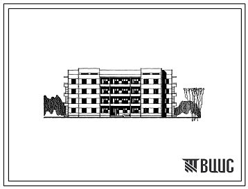 Фасады Типовой проект 111-26-25/1 Четырехэтажное общежитие на 96 человек. Для строительства во 2 и 3 климатических районах Украинской ССР