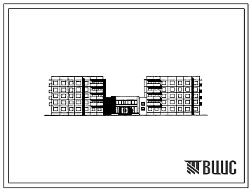 Фасады Типовой проект 161-210-18 Пятиэтажное общежитие на 200 мест (с блоком обслуживания). Для строительства во IIВ климатическом подрайоне, II климатическом районе Белорусской ССР.