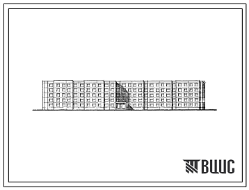 Фасады Типовой проект 164-152-16 Пятиэтажное общежитие на 399 мест с блоком обслуживания. Для строительства во 2В климатическом подрайоне Белорусской ССР