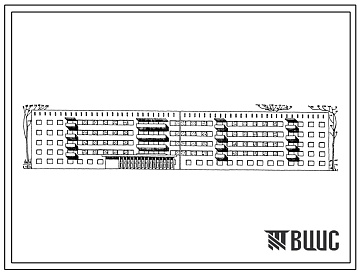 Фасады Типовой проект 165-80-83с.13.86 Общежитие на 436 места для студентов высших учебных заведений и учащихся профтехучилищ (для Азербайджанской ССР)
