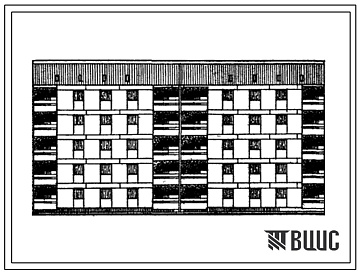 Фасады Типовой проект 87-0108 Пятиэтажная рядовая спаренная блок-секция на 20 квартир Р-3А.4Б.3А.4Б