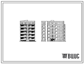 Фасады Типовой проект 67-033с Пятиэтажная блок-секция угловая левая на 15 квартир (двухкомнатных 2В-15). Стены из крупных блоков пильного известняка