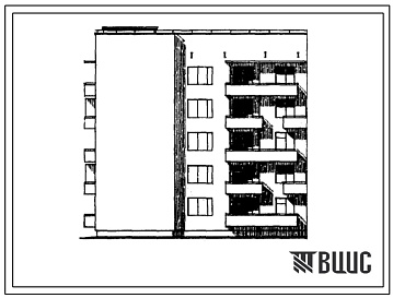 Фасады Типовой проект 67-013с/1 Пятиэтажная блок-секция на 15 квартир угловая (Т-образная) 2Б.2Б.2Б, левая
