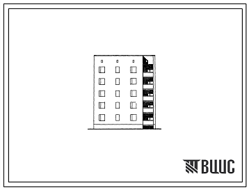 Фасады Типовой проект 87-063ПВ.2 Унифицированная блок-секция пятиэтажного дома рядовая правая на 10 квартир (Р-2Б-3А).