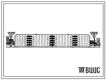 Фасады Типовой проект 114-87-1 Пятиэтажный шестисекционный жилой дом на 70 квартир (однокомнатных-11, двухкомнатных-29, трехкомнатных-30). Для строительства во 2 и 3 строительно-климатических зонах.