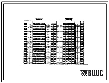 Фасады Типовой проект 111-161-8/1 Шестнадцатиэтажный двухсекционный дом на 192 квартир (однокомнатных 1Б-66, двухкомнатных 2Б-62, трехкомнатных 3Б-64). Для строительства во 2 В климатическом подрайоне г.Киева