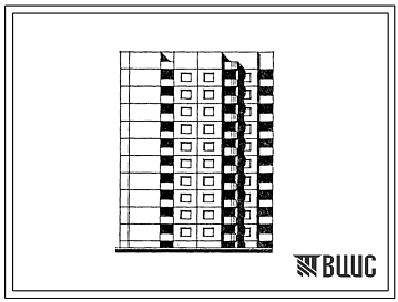 Фасады Типовой проект 90-0133.13.87 10-этажная торцевая правая блок-секция на 40 квартир 2.2.3.3. Для строительства в г.Брест и Брестской области.