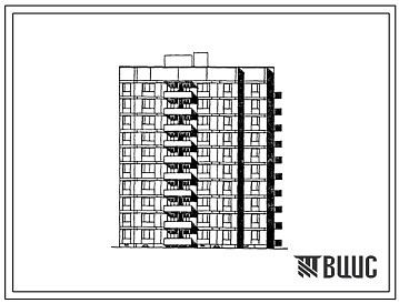 Фасады Типовой проект 81-024.13.88 Десятиэтажная блок-секция угловая правая на 50 квартир. Для Калининграда и Калининградской области