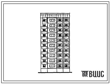Фасады Типовой проект 97-0356с.23.89 10-этажный компоновочный объемно-планировочный элемент КОПЭ 10.5 для Кемеровской области