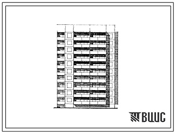 Фасады Типовой проект 125-070.13.87 Блок-секция 10-этажная 40-квартирная торцовая левая Т-1.2.2.3 для Марийской АССР