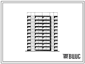 Фасады Типовой проект 125-071.13.87 Блок-секция 10-этажная 40-квартирная рядовая Р-3.2.2.3 для Марийской АССР