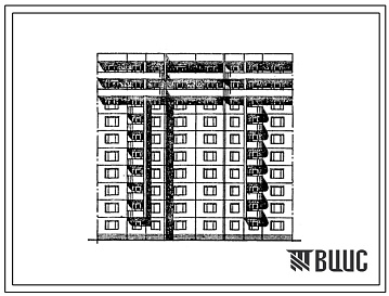 Фасады Типовой проект 97-0320.13.88 Десятиэтажная блок-секция рядовая шумозащищенная на 40 квартир. Для Перми