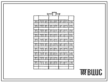 Фасады Типовой проект 83-061.13.87 Блок-секция 10-этажная 50-квартирная рядовая с торцевыми окончаниями 3-1-1-1-3. Для строительства в г.Тула и Тульской области.