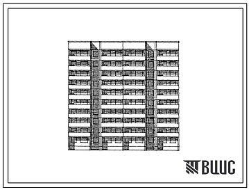 Фасады Типовой проект 141-034.13.87 Блок-секция 10-этажная 80-квартирная рядовая с торцовыми окончаниями 1-1-1-1-1-1-2-2 в городе Свердловск