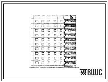 Фасады Типовой проект 121-0191.13.88 Десятиэтажная блок-секция торцевая левая на 40 квартир. Для Челябинска
