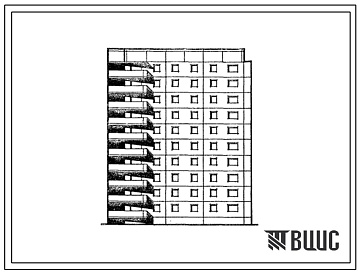 Фасады Типовой проект 121-0192.13.88 Десятиэтажная блок-секция торцевая правая на 40 квартир. Для Челябинска