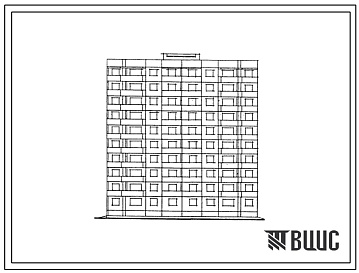 Фасады Типовой проект 90-0148.13.87 Жилая секция рядовая 10-этажная 40-квартирная 3-2-2-3 (для условий применения в Чувашской АССР)