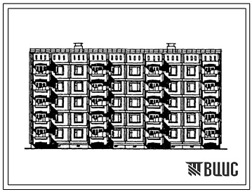 Фасады Типовой проект 151-105-117с.13.87 5-этажный жилой дом для малосемейных с 1- и 2-комнатными квартирами для Киргиской ССР