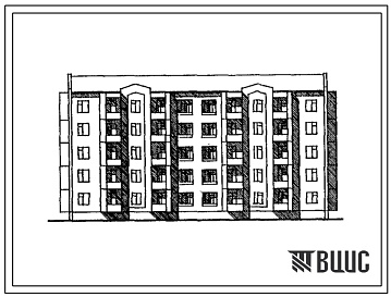 Фасады Типовой проект 154-175-42с.13.91 5-этажный 40-квартирный жилой дом с 1- и 2-комнатными квартирами для малосемейных (для Киргизской ССР)