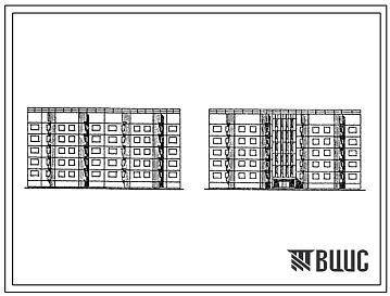 Фасады Типовой проект 93-048.13.86 Блок-секция 5-этажная 40-квартирная 2Б-2Б-2Б-1Б-1Б-2Б-2Б-2Б для строительства в г. Мурманске и Мурмаской области