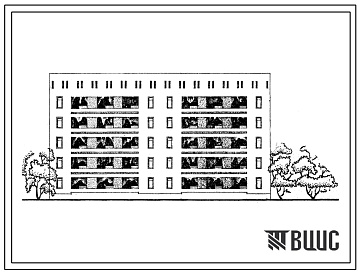 Фасады Типовой проект 63-029с.83 Блок-секция пятиэтажная 20-квартирная рядовая с торцовыми окончаниями 4Б.3Б.-5А.2Б.