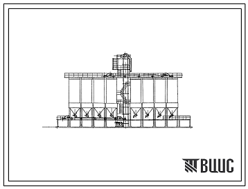Фасады Типовой проект 409-29-12 Автоматизированный инвентарный силосной склад заполнителей емкостью 200 и 400 м3 в открытом исполнении