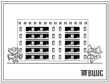 Фасады Типовой проект 63-032с.83 Блок-секция пятиэтажная 20-квартирная рядовая с торцовыми окончаниями 4Б.3Б.-3А.2Б.