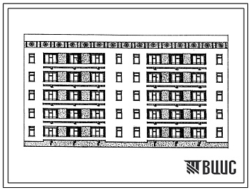 Фасады Типовой проект 63-058с.13.86 Блок-секция 5-этажная 20-квартирная рядовая с торцовыми окончаниями 4Б.3Б-5А.2Б (для Азербайджанской ССР)
