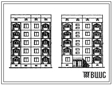 Фасады Типовой проект 150-017с.13.87 Блок-секция 5-этажная 10-квартирная рядовая 3.2. Для строительства в Азербайджанской ССР.