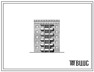 Фасады Типовой проект 1А-450-014с/1 Пятиэтажная блок-секция рядовая с торцевыми окончаниями на 10 квартир (трехкомнатных 3А-5, четырехкомнатных 4А-5). Для строительства в 4 климатическом районе Армянской ССР сейсмичностью 7 и 8 баллов