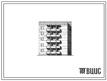 Фасады Типовой проект 1А-450-026с/1 Пятиэтажная блок-секция торцевая правая на 10 квартир (трехкомнатных 3А-5, пятикомнатных 5А-5). Для строительства в 4 климатическом районе Армянской ССР сейсмичностью 7 и 8 баллов