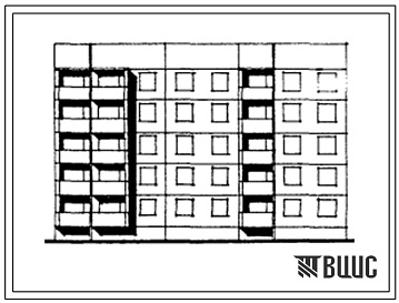 Фасады Типовой проект 91-047.13.86 Блок-секция угловая правая 5-этажная 20-квартирная 2Б-3Б-3Б-4Б для Белгородской области