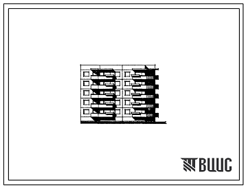 Фасады Типовой проект 152-05 Пятиэтажная 20-квартирная торцевая блок-секция левая (двухкомнатных 2Б-15; трехкомнатных 3Б-5).