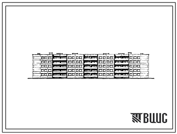 Фасады Типовой проект 111-88-3/1 Пятиэтажный шестисекционный дом на 70 квартир (двухкомнатных 2Б — 30, трехкомнатных 3Б — 40). Для строительства во IIВ климатическом подрайоне Белорусской ССР.