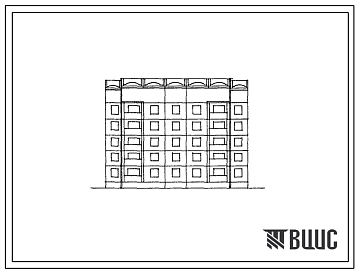 Фасады Типовой проект 134-057.13.88 Пятиэтажная блок-секция рядовая на 20 квартир. Для Волгоградской области