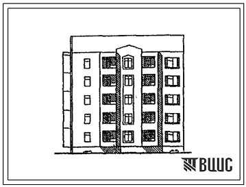 Фасады Типовой проект 175-034с.13.90 Блок-секция 5-этажная 15-квартирная 1.2.3 торцовая левая (для республики Кыргызстан)